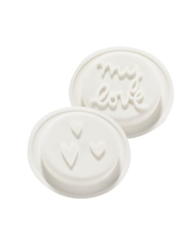 Lot de 2 opercules : Coeurs...