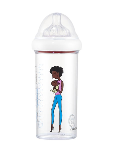 Biberon maman afro et bébé